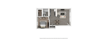Renton Sage 3D 1 bedroom floor plan