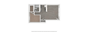 Renton Sage 1 bedroom 3D floor plan