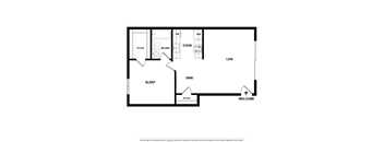 Renton Sage 1 bedroom 2D floor plan