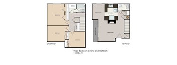 The Eleven Hundred townhome 2D floor plan