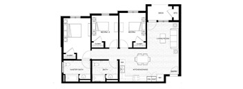 Three bedroom two bath 1068 square feet