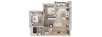 two bedroom floor plan B at Springview by Vintage, Reno Nevada