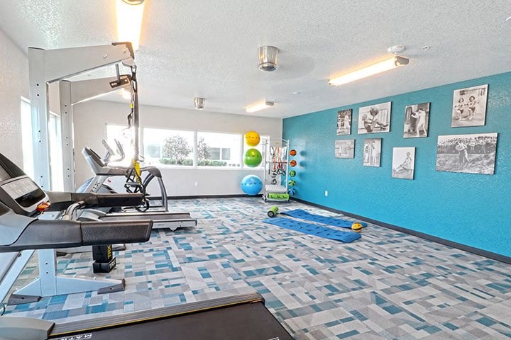 Fitness room with equipment