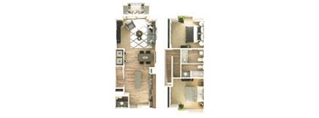 Two bedroom floor plan