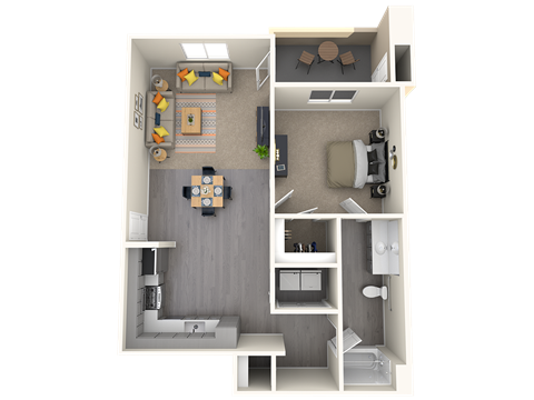 One bedroom floor plan