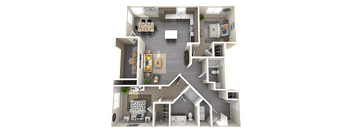 Two bedroom floor plan at ARISTA APARTMENT HOMES, Las Vegas, NV, 89183