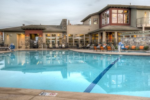 Pool area with sundeck and lounge