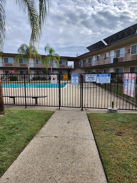 Entry gate to pool 