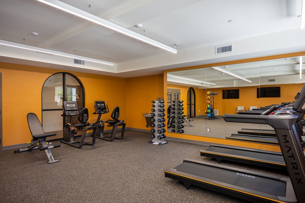 a gym with treadmills and other exercise equipment at Vintage at Anacapa Canyon, Camarillo, CA