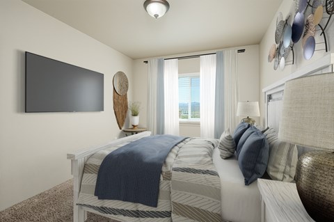 Bedroom with natural light at Vintage at Laughlin, Nevada, 89029