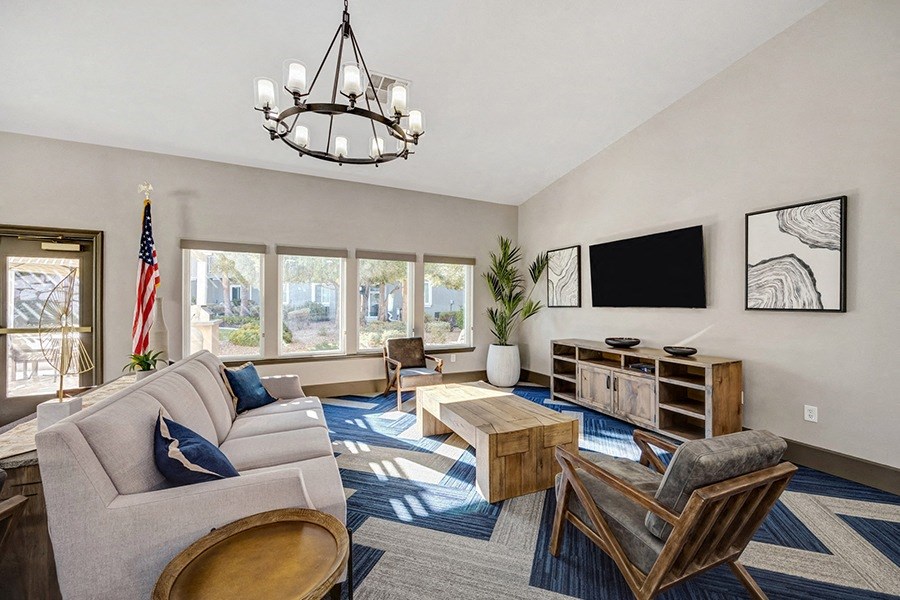 Living Room With TV at VINTAGE AT SEVEN HILLS 55+ COMMUNITY, Henderson