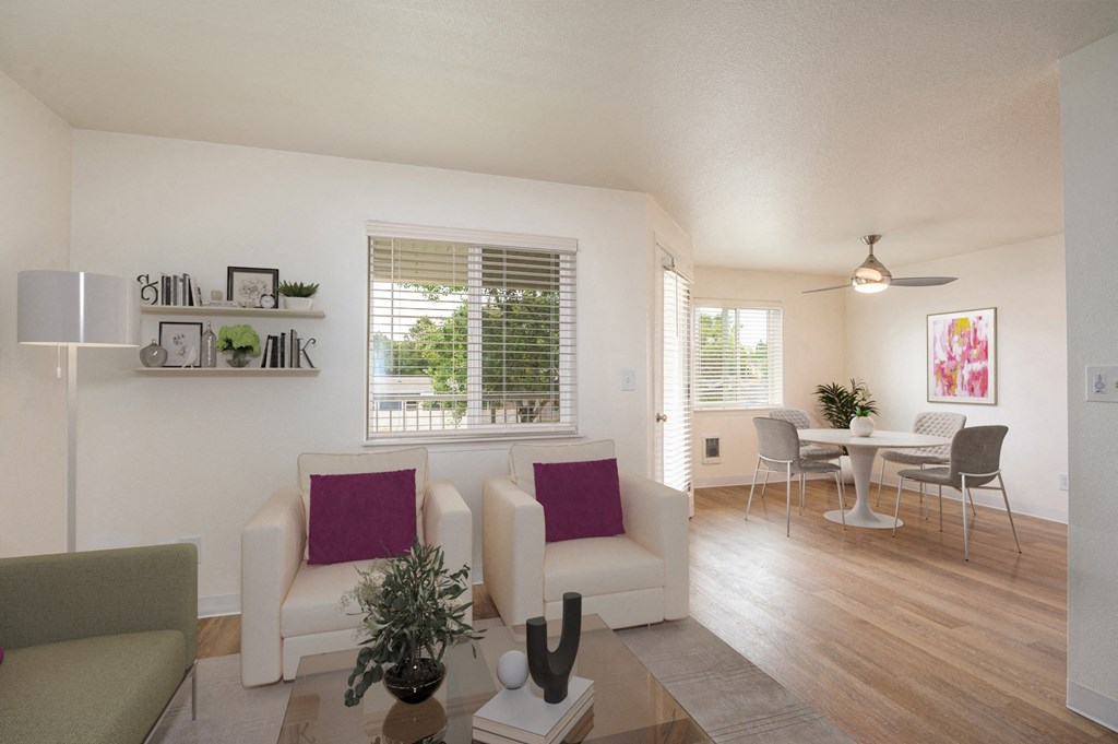 Modern Living Room at Vancouver Mall Apartments, Washington, 98662