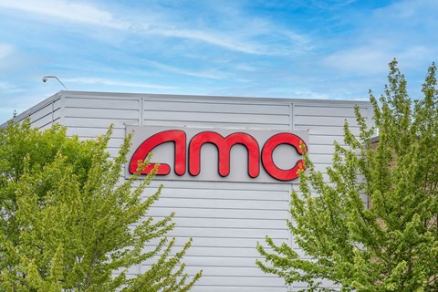 AMC sign on a building at Vancouver Mall Apartments, Vancouver Washington