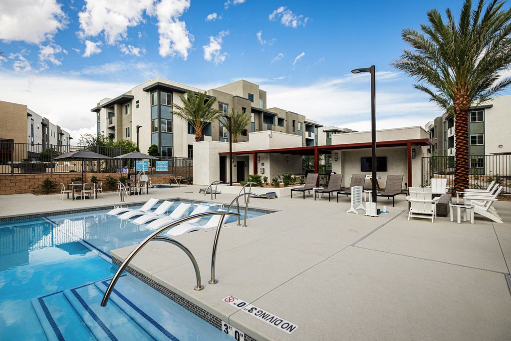 the swimming pool at the residence at the preserve apartments at BASE APARTMENT HOMES, LAS VEGAS, NV