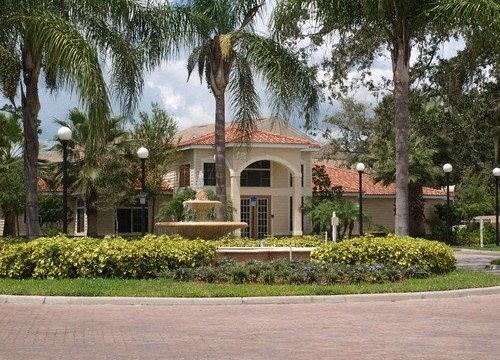Water feature near building Bristol Bay in Tampa Florida 