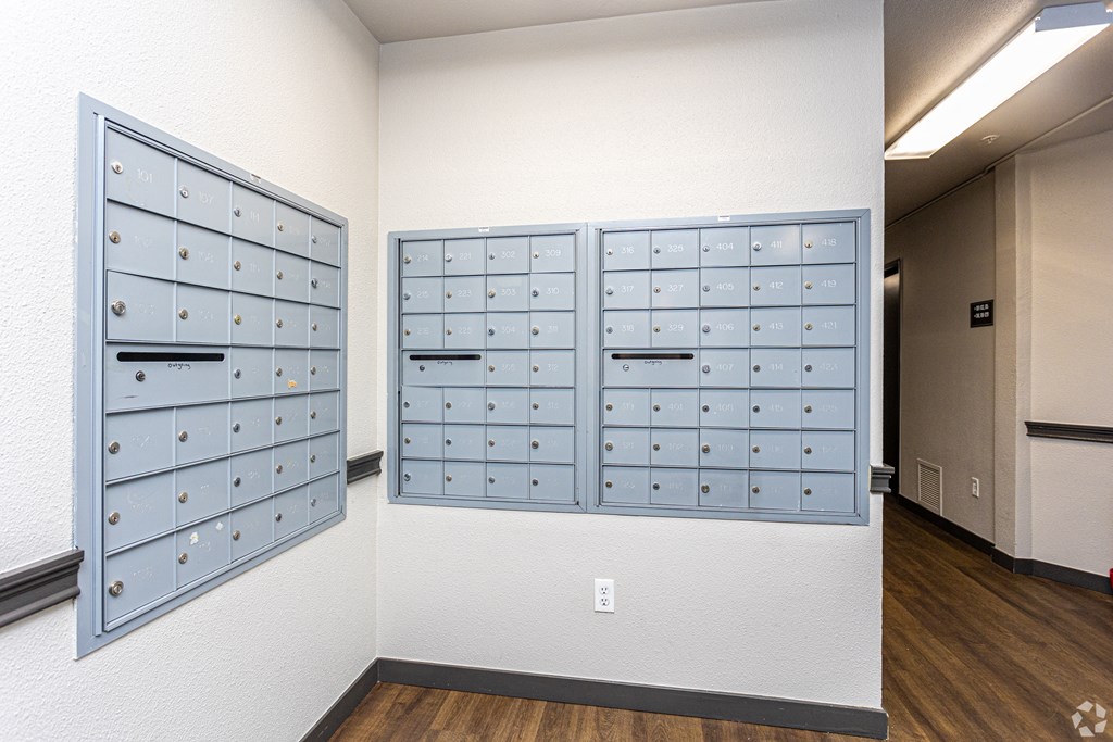 a locker room with lockers on the wall