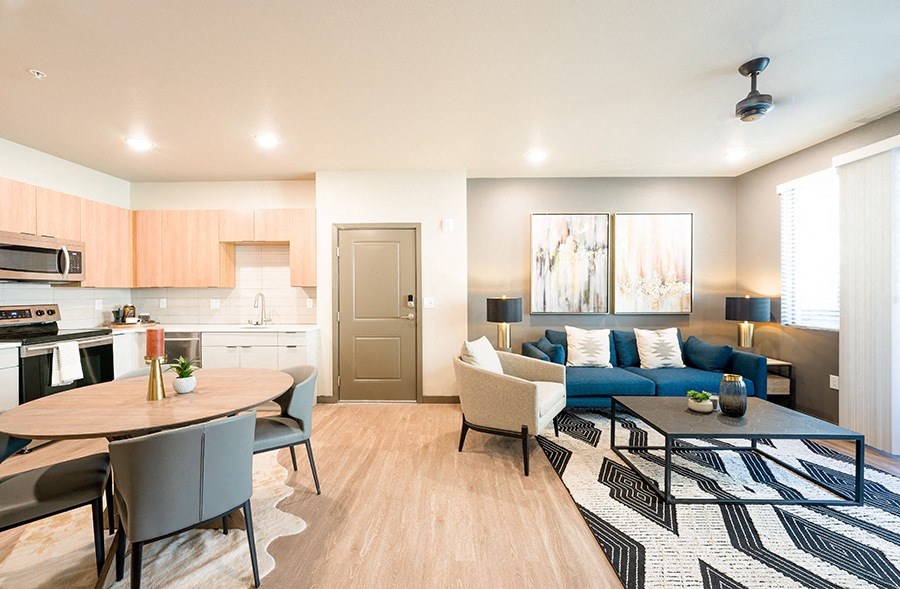 Azure Apartments in Sparks NV modern and spacious living area and kitchen
