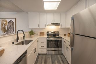 Apartments for Rent in Citrus Heights - The Arlo in Citrus Heights - Modern Kitchen with Stainless-Steel Appliances and White Cabinetry