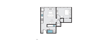 A4 Floor Plan at THE MOD AT MIDTOWN Apartments, SACRAMENTO