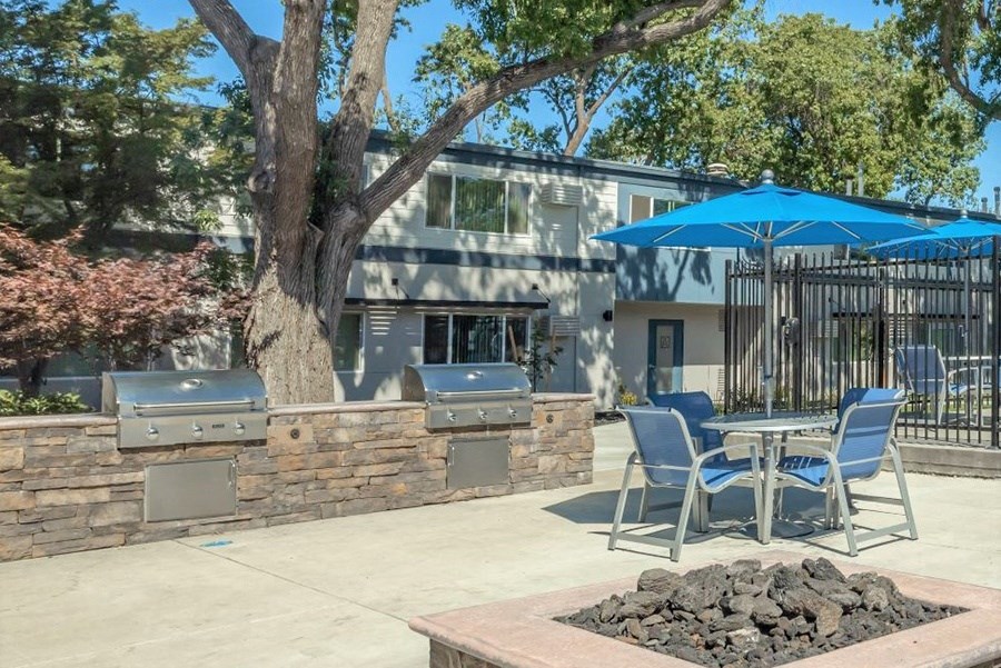 BBQ and seating area