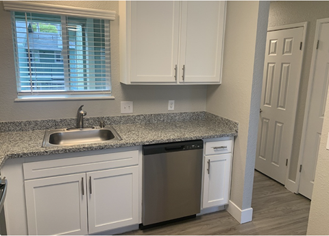 Kitchen with stainless steel appliances
