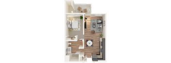 Antioch Family & Seniors  One bedroom floor plan| Antioch, CA