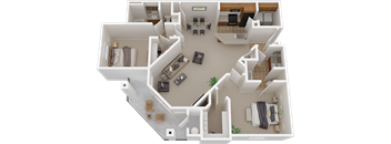 2x2 1240SF floor plans available at Ashton Parc | Sacramento, CA 95834