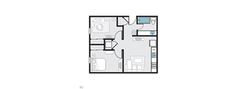 B2 Floor Plan AT MIDTOWN Apartments, SACRAMENTO, CA