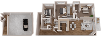 Bella Sonoma 3 bed 2 bath 1288 square feet