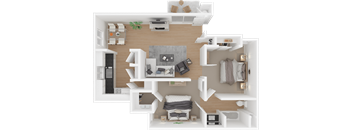 Two bedroom one bath floor plan