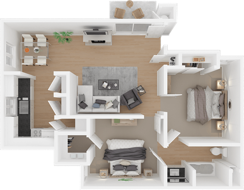 Two bedroom one bath floor plan