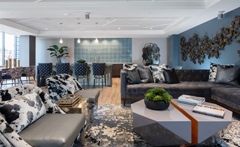 Baxter on Broadway indoor resident lounge with bar top area - Photo Gallery 5