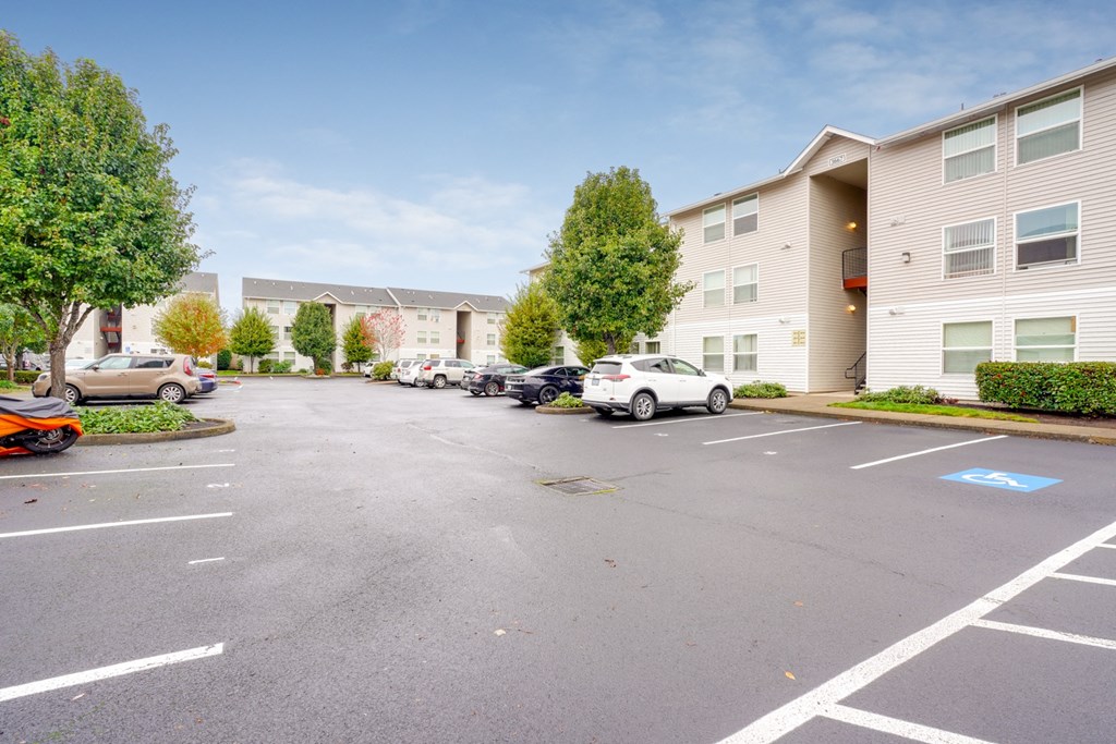 Street side at THE VILLAGE Apartments, KEIZER, OR