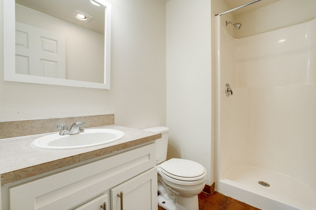 Bathroom with vanity at THE VILLAGE Apartments, KEIZER,  97303