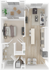 1x1 A2 floor plans available at The Core Natomas | Sacramento, CA 95833