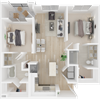 2x2 B2 floor plans available at The Core Natomas | Sacramento, CA 95833