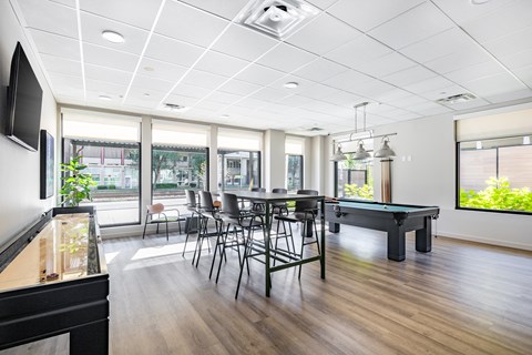 Clubhouse With Billiards Table at Traditions at Hazelwood, Portland Oregon