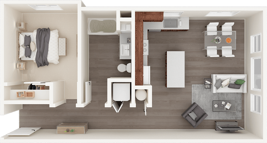 One bedroom floor plan