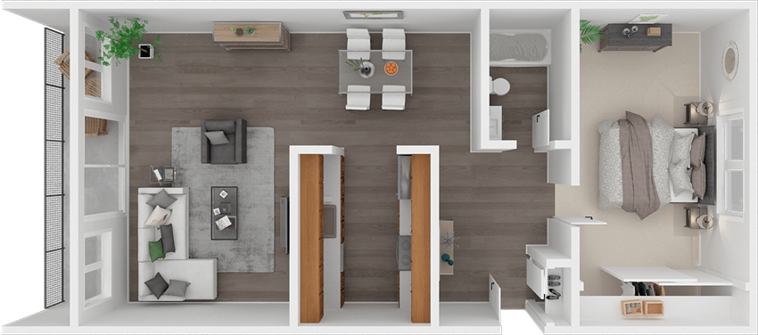 One bedroom floor plan