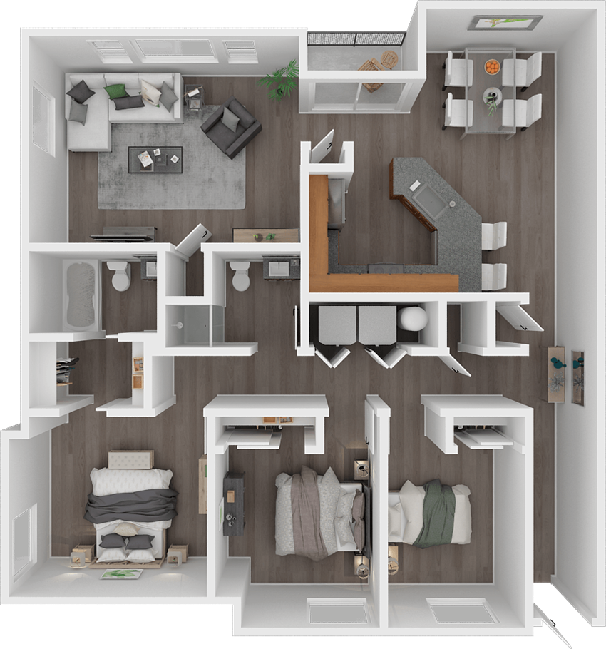 Three bedroom floor plan