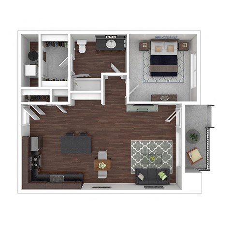 North Main at Steel Ranch l  1x1 floor plan