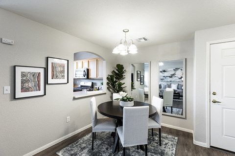 Dining area near kitchen and window at THE PARKSIDE VILLAS APARTMENT HOMES, Nevada, 89123