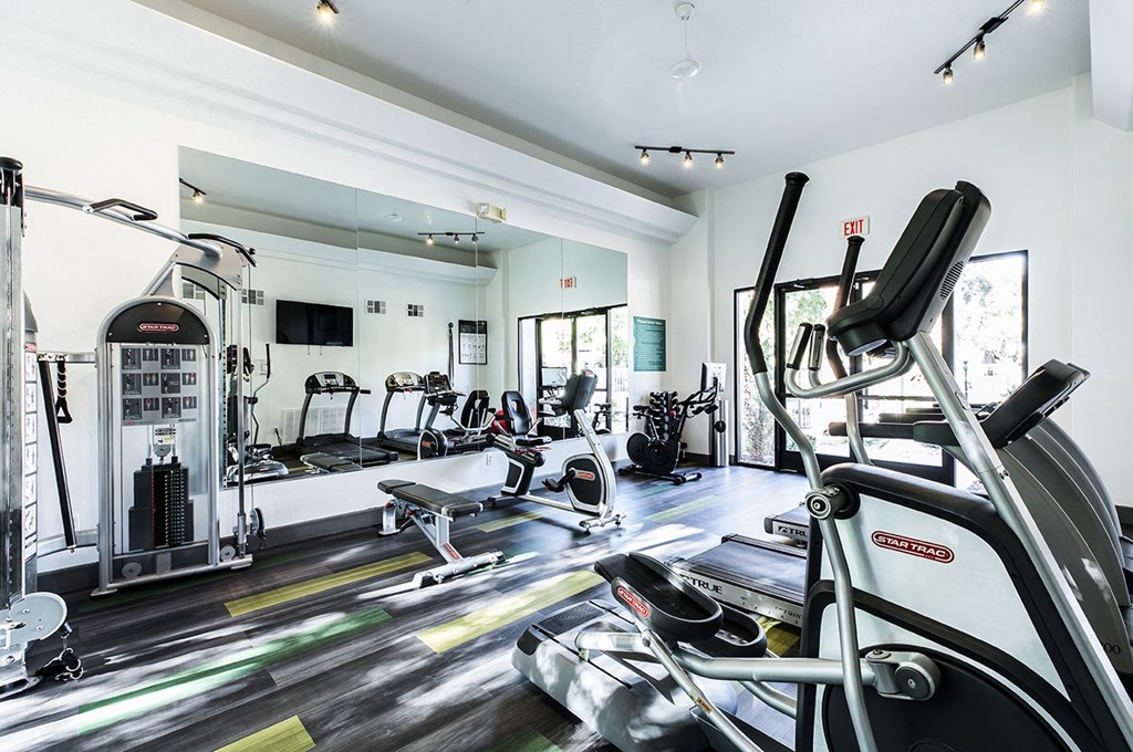 Fitness room with cardio equipment at THE PARKSIDE VILLAS APARTMENT HOMES, Las Vegas, NV, 89123