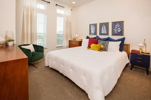 Two bedroom floor plan bedroom with large window