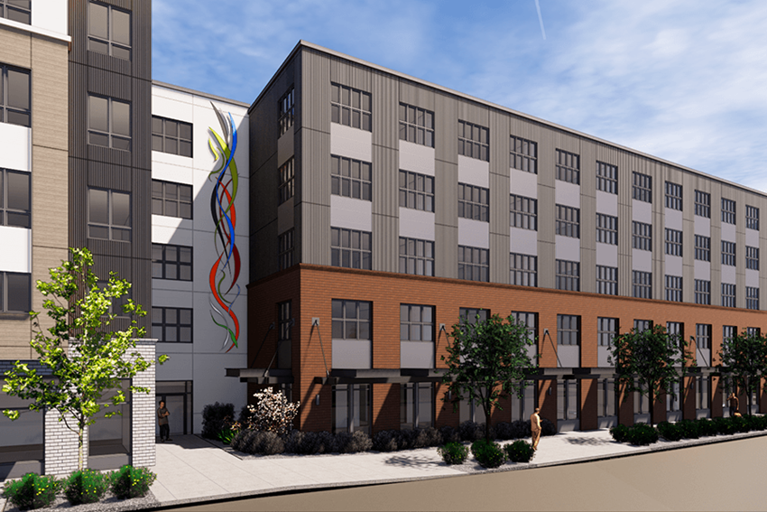 Rendering of center view of building - Photo Gallery
