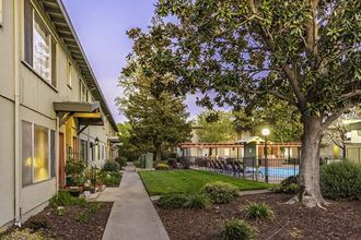 Sidewalk by pool l Cottage Bell Apartments in Sacramento CA - Photo Gallery