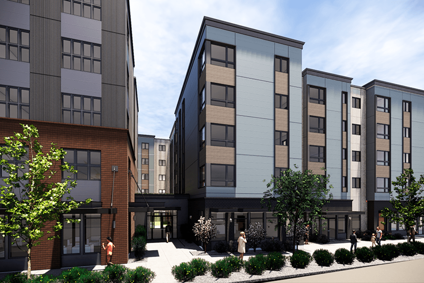 Rendering of east view of building - Photo Gallery