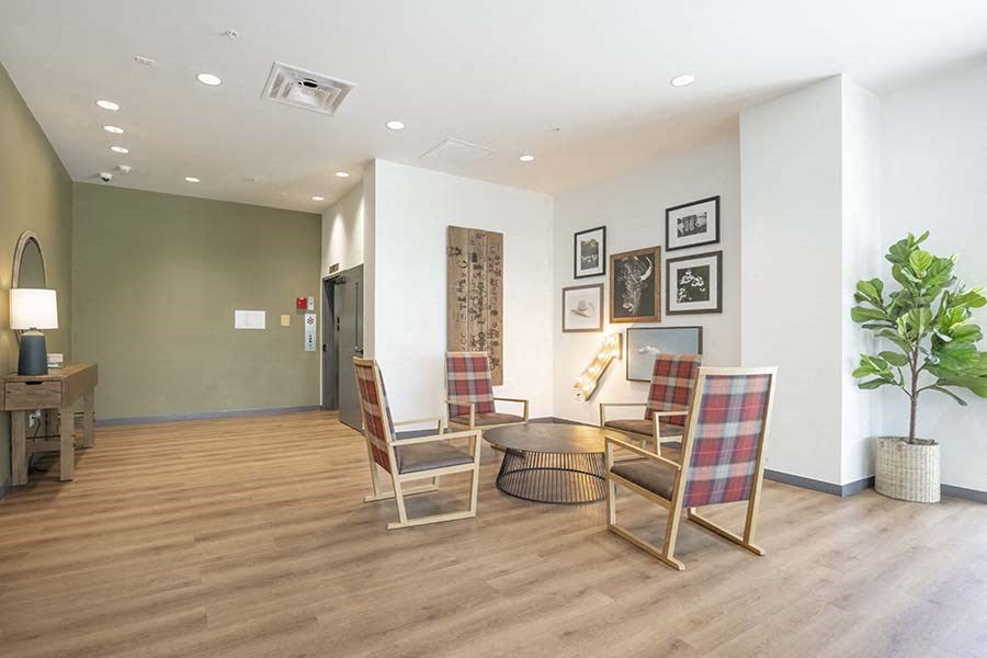 Seating area near leasing office at FARM BY VINTAGE, MILL CREEK, 98012