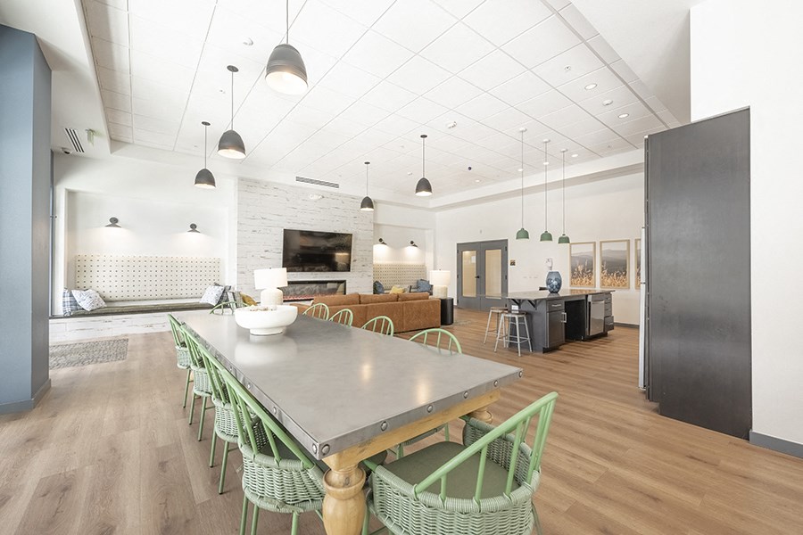 Clubhouse seating near kitchen at FARM BY VINTAGE, MILL CREEK Washington