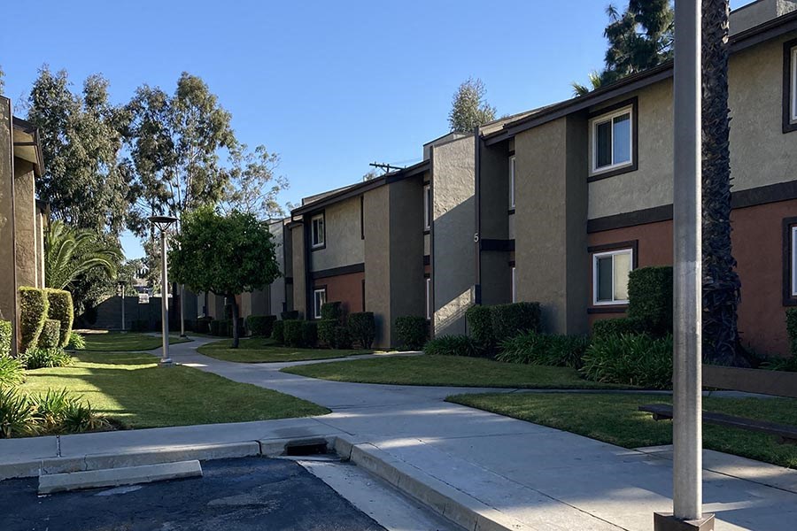 Exterior building with sidewalks